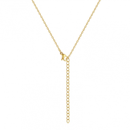 Picture of Wholesale Cross Pendant Charm Necklace, 18K Real Gold Plated 304 Stainless Steel Women's Eco-friendly PVD Waterproof Anti-Tarnish Hypoallergenic Religious Retro Gift Jewelry For Retailer, 45cm(17.7") + 5cm(2") long, 1 Piece