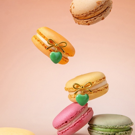 Image de 1 Paire Boucles d'Oreilles Puces La Saint Valentin en 304 Acier Inoxydable Respectueux de la Nature À la Mode Nœuds Papillon Cœur Plaqué Or Véritable 18K Vert Cadeau Pour Femmes 23mm x 19mm