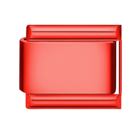 Picture of 1 Piece 304 Stainless Steel Italian Charm Links For DIY Bracelet Jewelry Making Red Rectangle 10mm x 9mm