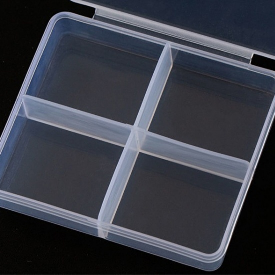 Bild von 1 Stück ABS Plastik Schmuck-Aufbewahrungsbox Großhandel Schwarz Rechteck 7.3cm x 6.3cm