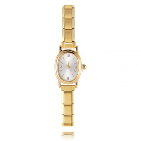Picture of Wholesale Detachable 304 Stainless Steel Italian Charm Links Modular Wrist Watch, Gold Plated Eco-friendly, Women's Stylish Retro Gift Jewelry Supply, 18.5cm(7 2/8") long, 1 Piece