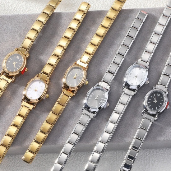 Picture of Wholesale Detachable 304 Stainless Steel Italian Charm Links Modular Wrist Watch, Gold Plated Eco-friendly, Women's Stylish Retro Gift Jewelry Supply, 18.5cm(7 2/8") long, 1 Piece
