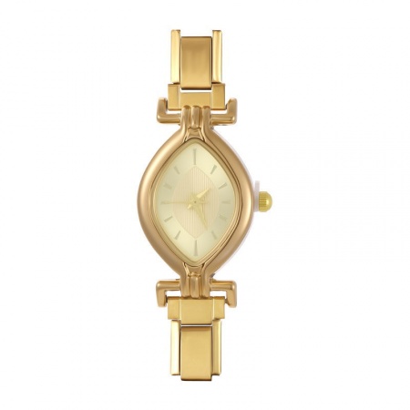 Picture of 1 Piece 304 Stainless Steel Stylish Italian Charm Links Watch Face For DIY Jewelry Making Wholesale Gold Plated White Marquise 5.7cm x 2.7cm
