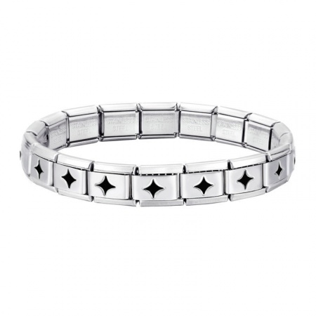 Picture of Wholesale Star Detachable 304 Stainless Steel Italian Charm Links Modular Bracelets, Silver Tone Eco-friendly, Women's Stylish Retro Gift Jewelry Supply, 18cm(7.1") long, 1 Piece