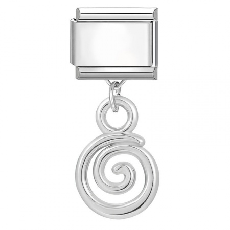 Picture of 1 Piece 304 Stainless Steel Stylish Italian Charm Links For DIY Bracelet Jewelry Making Wholesale Silver Tone Vortex 10mm x 9mm