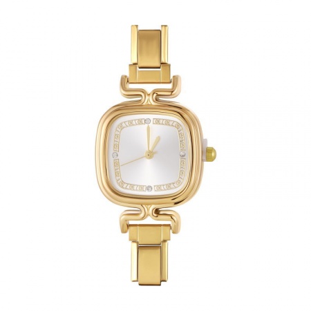 Picture of 1 Piece 304 Stainless Steel Stylish Italian Charm Links Watch Face For DIY Jewelry Making Wholesale Gold Plated White Square 5.7cm x 2.6cm