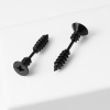 Image de Double Face Boucles d'Oreilles en Alliage de Zinc Noir Vis 24mm x 8mm, Epaisseur de Fil: (21 gauge), 1 Pièce