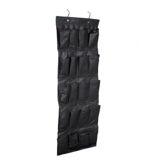 Immagine di 20 tasche nero con organizer sopra la porta scarpetta organizzatore salvaspazio portapacchi appeso 125x45cm 1 Pz
