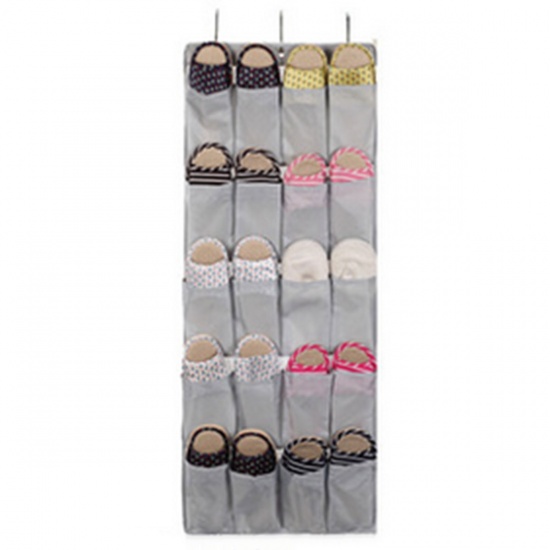 Picture of 20 Pockets Organizer Over the Door Shoe Organizer Space Saver Rack Hanging Storage Bag