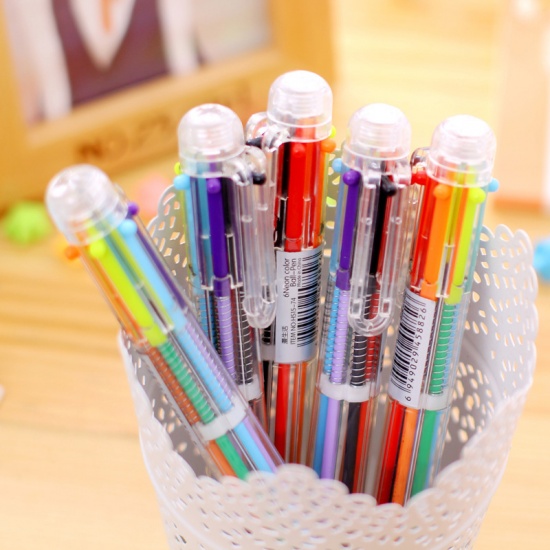 Picture of Plastic Ball Point Pen Stationery Multicolor 14cm(5 4/8") x 2.2cm( 7/8") , 1 Piece