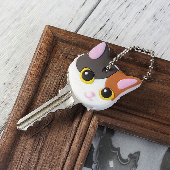 Imagen de PVC Cute Rabbit Pet Dog Cat Key Cover Cap Rubber Pug Key Chain