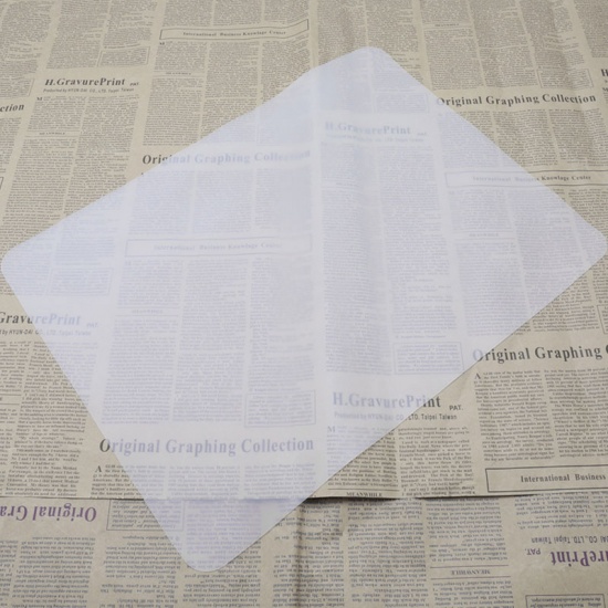 Immagine di Silicone Heat Insulation Eat Mat Rectangle White Transparent 40cm(15 6/8") x 30cm(11 6/8"), 1 Piece