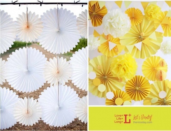 Picture of Paper Party Garland Decorations Flower Champagne 17cm(6 6/8") x 7.5cm(3"), 1 Piece