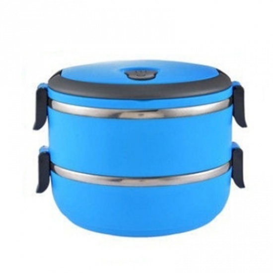 Double Layers Food Container Stainless Steel Bowls set Thermal Insulated Lunch Boxes Bento Combination Round Portable Soup の画像