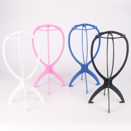 Picture of Fuchsia - Plastic Wig Stand Rack Wig Tools Supplies 35x17cm(13 6/8" x6 6/8"), 1 Piece