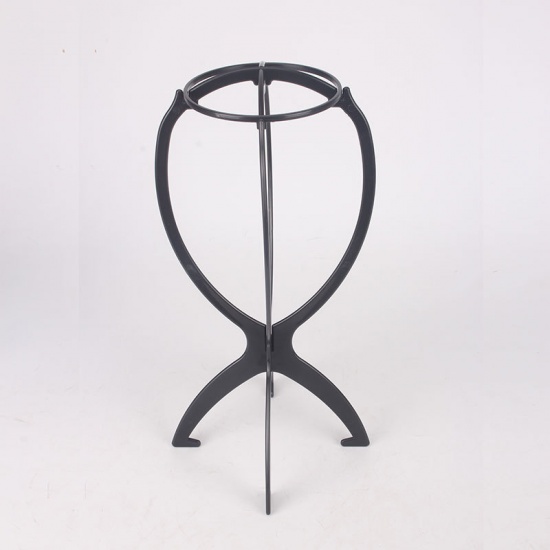 Picture of Black - Plastic Wig Stand Rack Wig Tools Supplies 35x17cm(13 6/8" x6 6/8"), 1 Piece