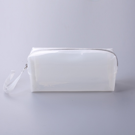 Immagine di Sacchetto per matita rettangolare Bianco in PVC trasparente di circa 19.5x6x9cm-1 Pz