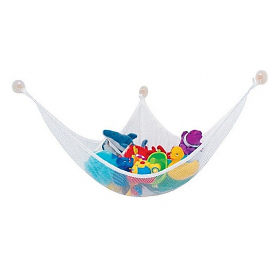 Immagine di Polyester Toy Hammock Storage Net White Mesh 150cm(59") x 100cm(39 3/8"), 1 Piece