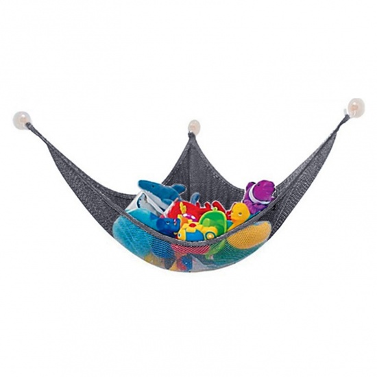 Immagine di Polyester Toy Hammock Storage Net Black Mesh 150cm(59") x 100cm(39 3/8"), 1 Piece