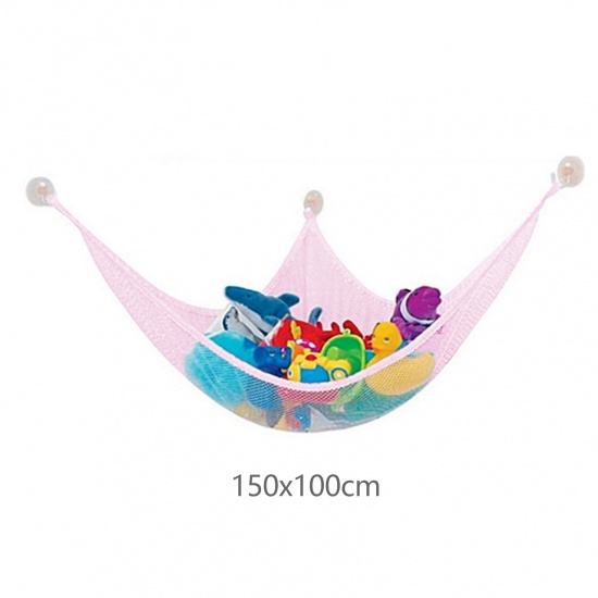 Immagine di Polyester Toy Hammock Storage Net Pink 150cm(59") x 100cm(39 3/8"), 1 Piece