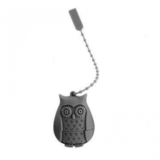 Immagine di Silicone Tea Infuser Steeper Owl Animal Gray 20cm(7 7/8") x 4.1cm(1 5/8"), 1 Piece