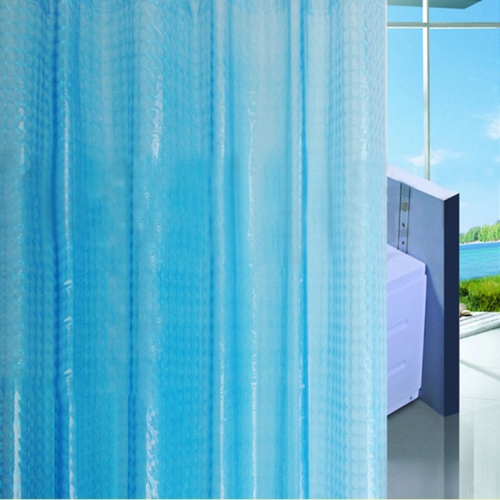 Immagine di Tenda di doccia del PEVA bagno addensata 3D blu 180x180cm-1 Pz