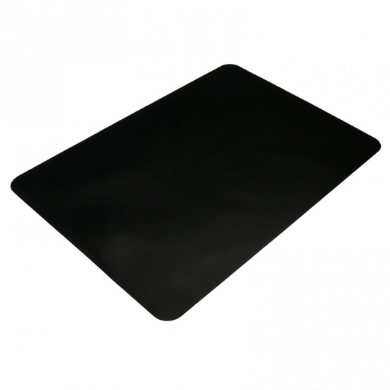 Immagine di Silicone Heat Insulation Eat Mat Rectangle Black 40cm(15 6/8") x 30cm(11 6/8"), 1 Piece