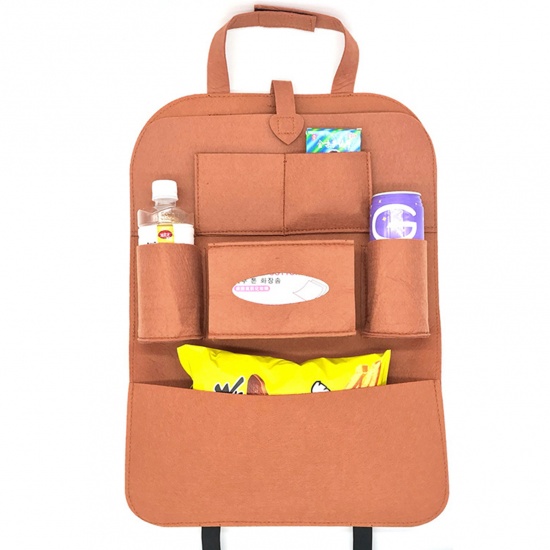 Picture of Nonwovens Car Back Seat Organiser Storage Bag Light Tan 55cm(21 5/8") x 40cm(15 6/8"), 1 Piece