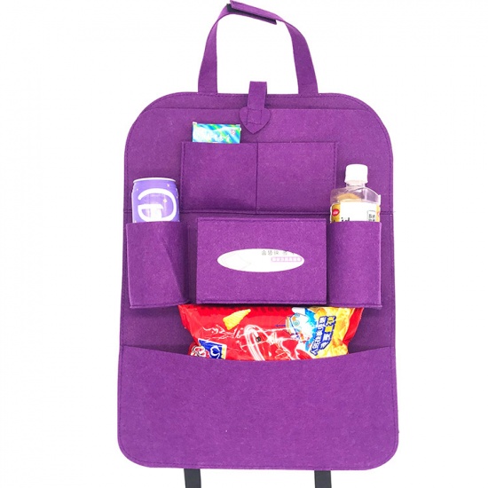 Picture of Nonwovens Car Back Seat Organiser Storage Bag Purple 55cm(21 5/8") x 40cm(15 6/8"), 1 Piece