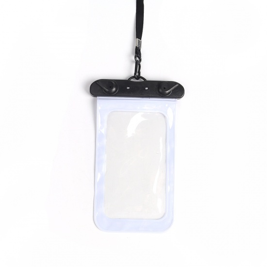 Image de Pochette Étanche de Téléphone Sous-marin Imperméable en PVC Blanc Rectangle 20.7cm x 12.5cm, 1 Pièce