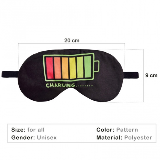 Immagine di Maschera per occhi in poliestere con stampa nera a colori icona 21x9.5cm-1 Pz