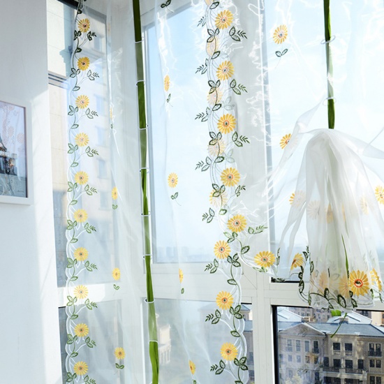 Immagine di Foglie verdi bianche schermo trasparente in poliestere trasparente per fiori 250x80cm-1 Pz