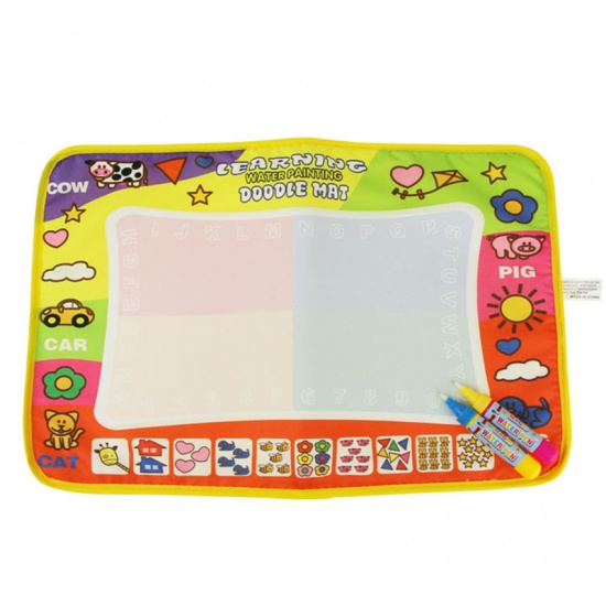 Immagine di Nylon Stationery Learning Water Painting Doodle Mat Multicolor 45cm(17 6/8") x 30cm(11 6/8") , 1 Piece (Include Two Water Writing Pens)