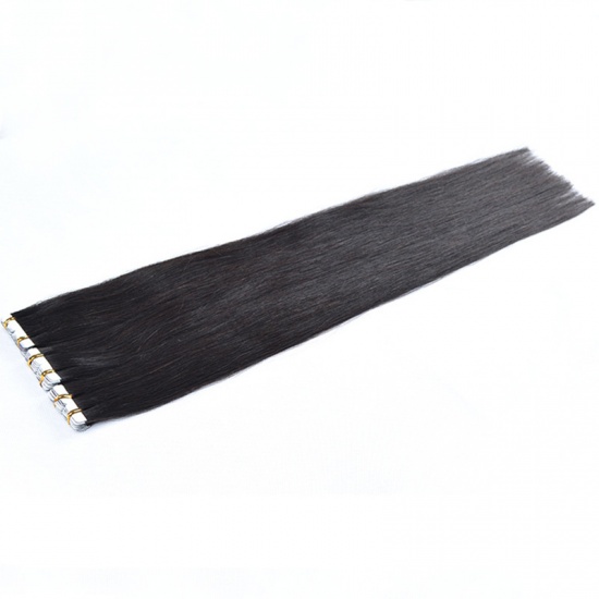 Immagine di Parrucca nera Capelli veri 45cm-1 Pz