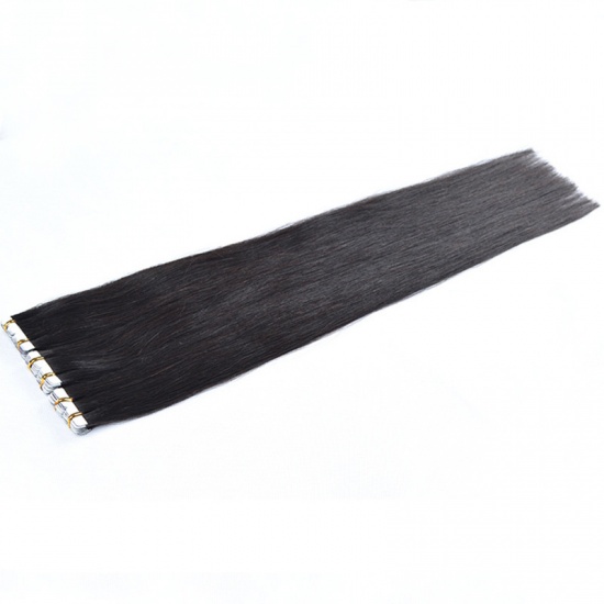 Immagine di Parrucca nera Capelli veri 60cm-1 Pz