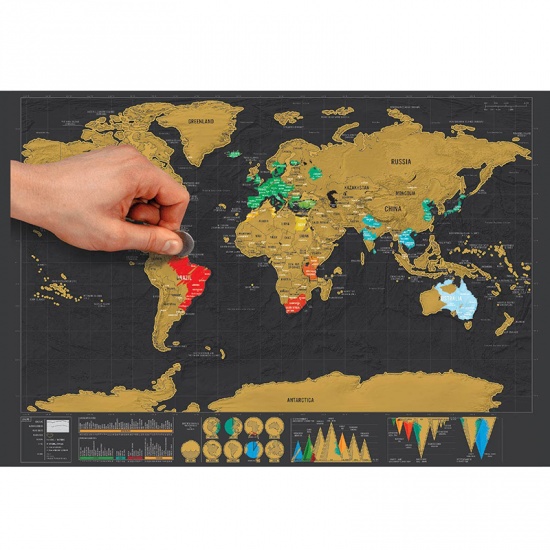 Picture of Paper Stationery World Map Multicolor 42.5cm(16 6/8") x 30cm(11 6/8"), 1 Piece