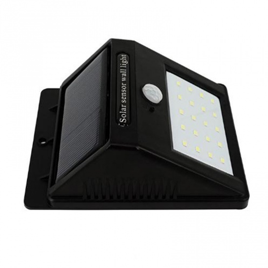 Picture of ABS Home Decoration Solar Sensor Wall Light Black Waterproof 12.4cm(4 7/8") x 9.6cm(3 6/8"), 1 Piece