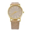 Picture of PU Leather Quartz Wrist Watches Gold Plated Light Brown With Battery 24cm(9 4/8") long, 1 Piece