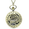 Picture of Pocket Watches Round Antique Bronze Rose Flower Pattern Battery Included 83.2cm(32 6/8") long, 1 Piece