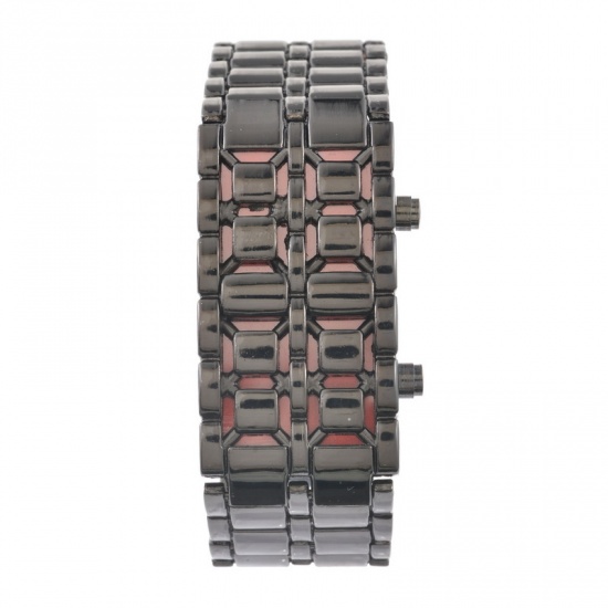 Picture of LED Digital Wrist Watches Black Red Battery Included 21cm(8 2/8") long, 1 Piece