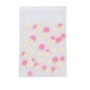Picture of PP Food Safe Party Candy Cookie Bags Rectangle Pink Daisy Flower Pattern 13cm(5 1/8") x 7.8cm(3 1/8"), 50 PCs