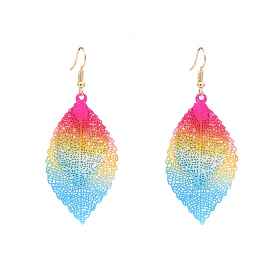 Image de Boucles d'Oreilles Multicolore Feuilles 1 Paire