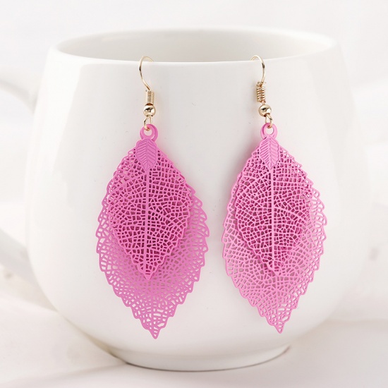 Image de Boucles d'Oreilles Multicolore Feuilles 1 Paire