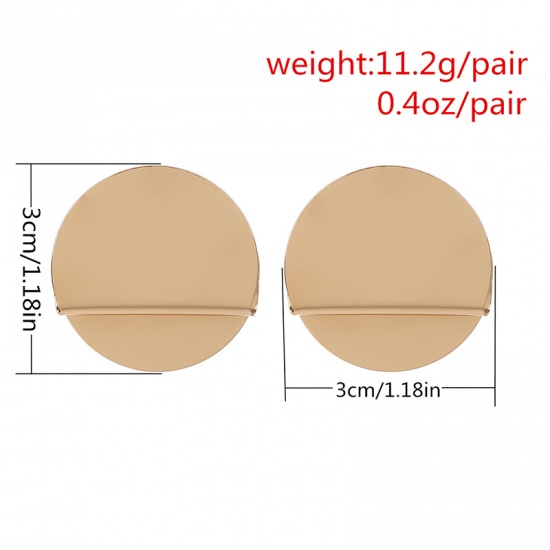 Picture of Earrings Gold Plated Round 30mm(1 1/8") Dia, 1 Pair