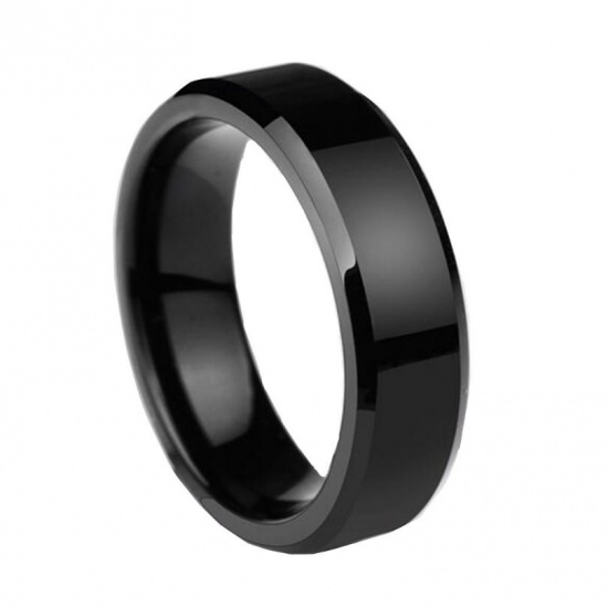 Picture of Men's Stainless Steel Unadjustable Rings Black 17.3mm( 5/8")(US Size 7), 1 Piece