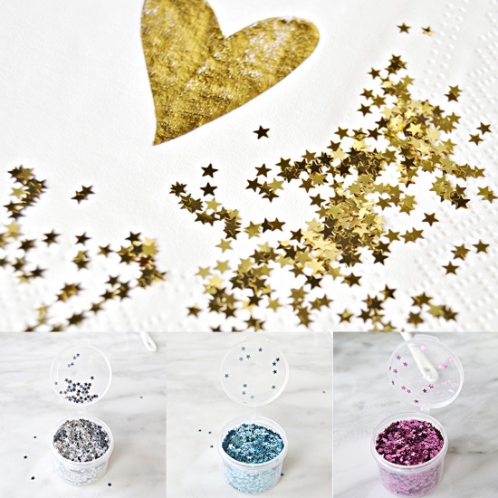 Picture of Golden - Star Laser Sequins Party Decorations 3mm, 1 Box（10g）