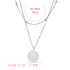レイヤードネックレス 円形 シルバートーン 39cm長さ、 1 本 の画像