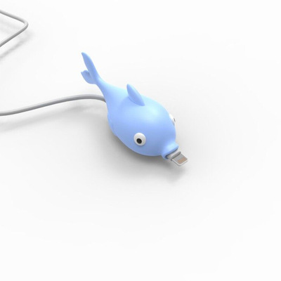 Bild von Silikon Ladekabel Schutz Für iPhone Blau Fisch 5.5cm x 4cm, 1 Stück