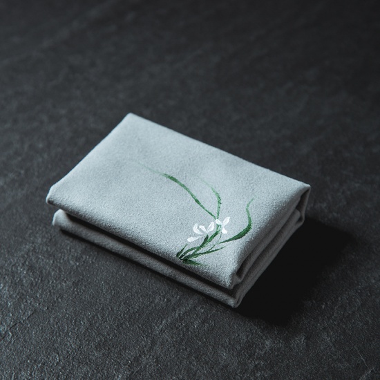 Picture of Fabric Napkins Towels French Gray Flower 30cm(11 6/8") x 30cm(11 6/8"), 1 Piece