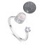 Picture of Brass 100 Different Languages for "I Love You" Love Memory Nanotechnology Projective Open Rings Platinum Plated Clear Cubic Zirconia 20mm( 6/8")(US Size 10.25), 1 Piece
